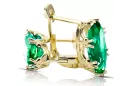 8K žlté zlato 333 Emerald náušnice vec021x-em Russian Soviet USSR Vintage style Art Deco style